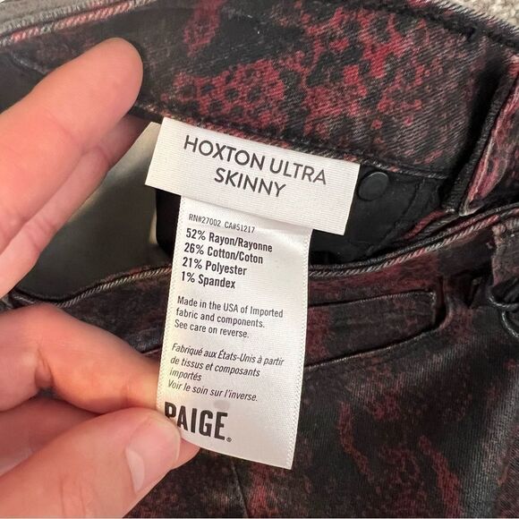 NWT Revolve x Paige Hoxton Super Skinny pant - Red Snake - Picture 16 of 16